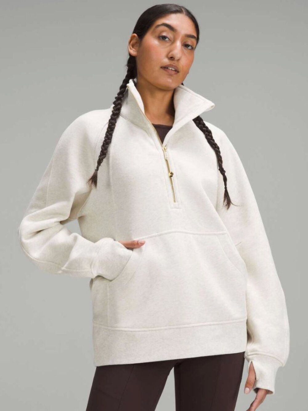 Scuba Oversized Funnel-Neck Half Zip *Long